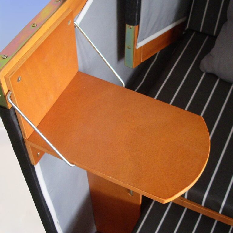 XINRO Strandkorb XL Volllieger im Ostsee-Stil Klapptisch