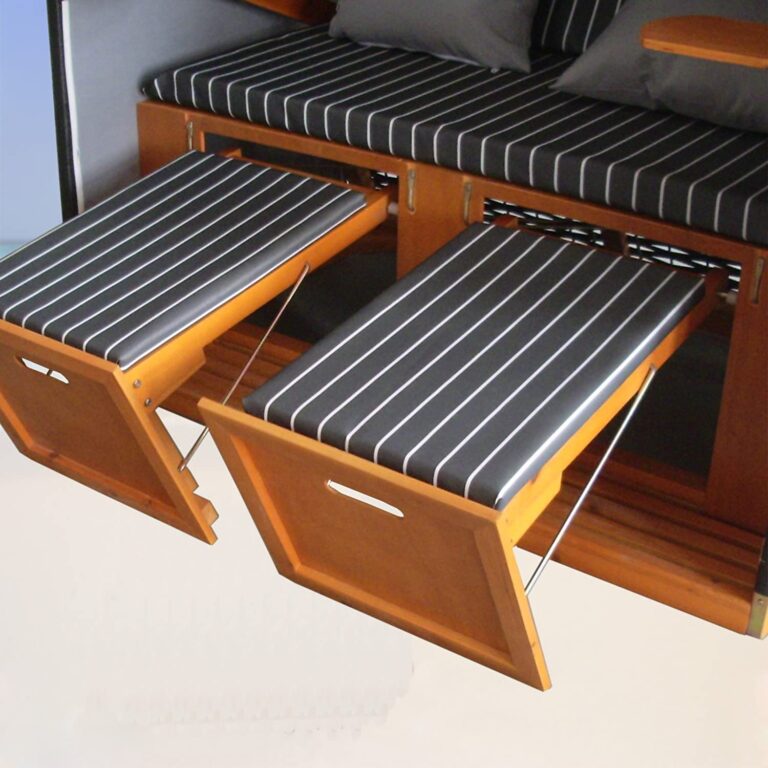 XINRO Strandkorb XL Volllieger im Ostsee-Stil Fußstützen