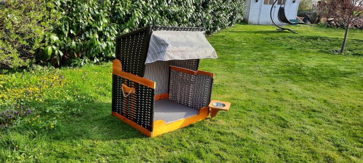 Hundestrandkorb mit Schutzhülle