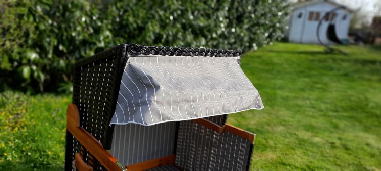 Hundestrandkorb mit Markise Sonnenschutz