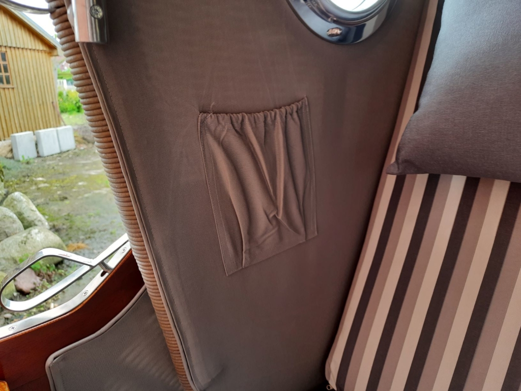 Strandkorb mahagoni Düne Seitentaschen