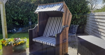 Strandkorb Rustikal im Garten